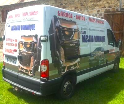 covering publicité communication camion utilitaire garage Dassaud Saint Maurice près Pionsat Combrailles Auvergne
