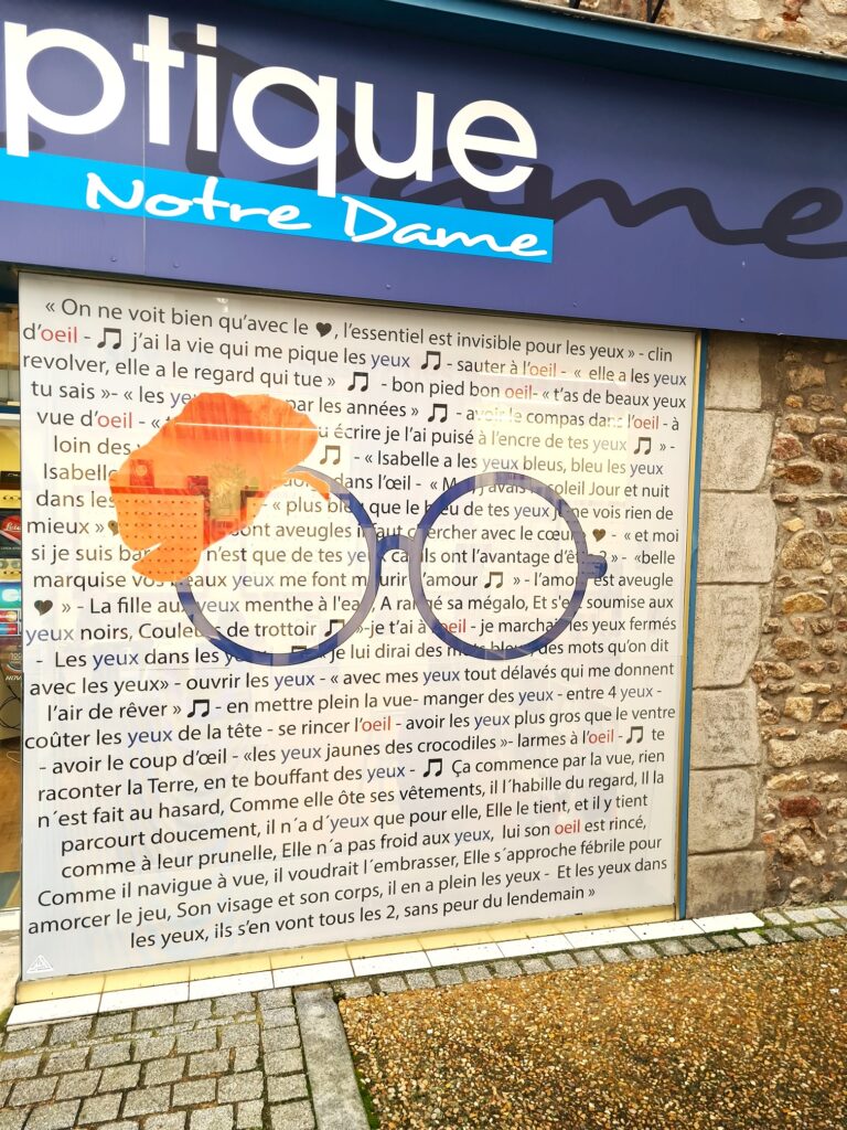enseigne vitrine adhésif micro perforé optique Evaux Creuse